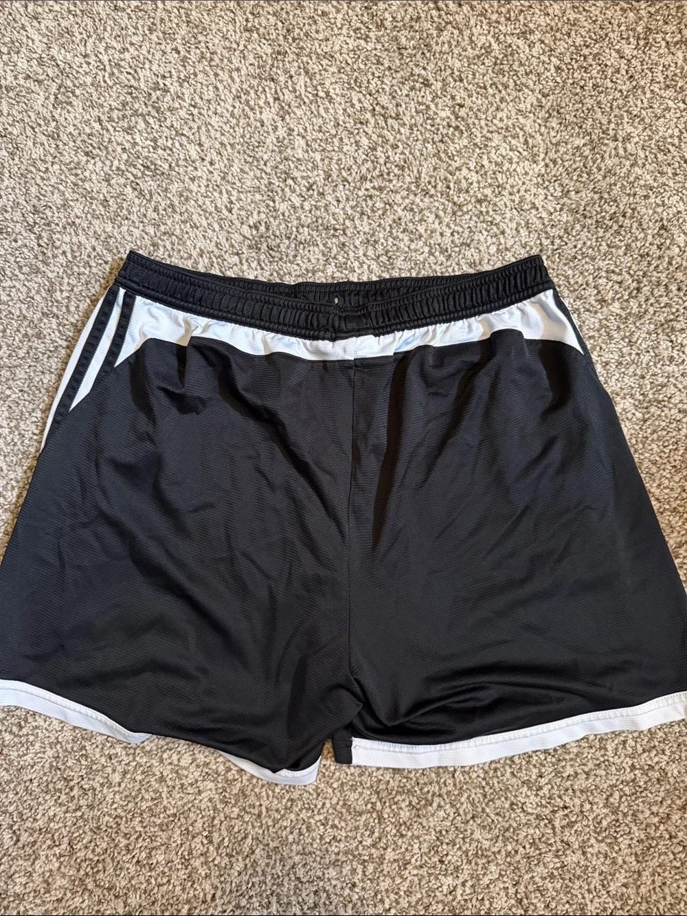 adidas Men’s Black Athletic Shorts with White Trim Panels